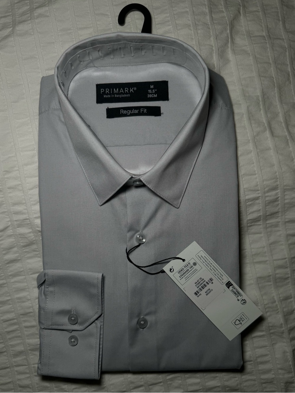 NWT - PRIMARK Men's Regular Fit Light Grey Dress Shirt